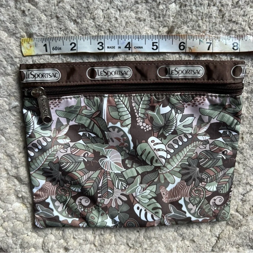 LESPORTSAC Fun Jungle print Small zippered Toiletry Pouch 8×6inches